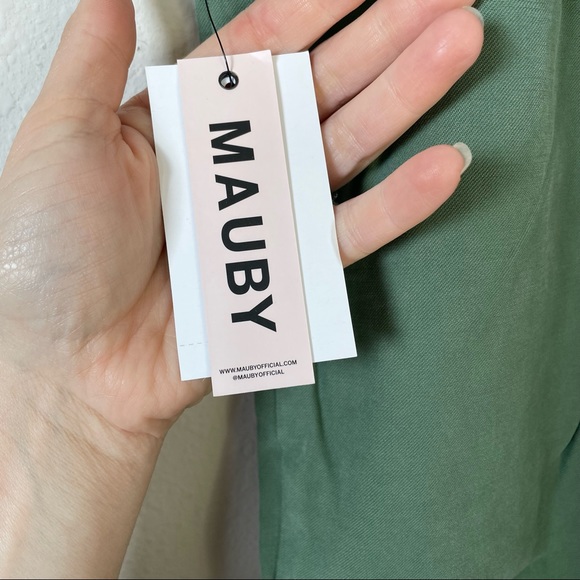 Mauby Paperbag Waist Green Shorts Sz Medium - Picture 3 of 11